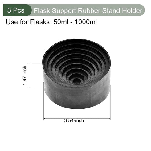 YOKIVE 3 Pcs Flask Support Rubber Stand Holder for 50ml-1000ml Flask | Keep The Spherical Bottom Reagent Bottle Upright, Great for Chemistry Labs ...