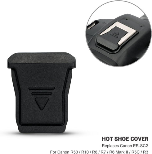 JJC 2Pack Hot Shoe Cover Cap Protector for Canon EOS R50 R10 R8 R7 R6 Mark II R5C R3 Camera, Replaces Canon ER-SC2 Hot Shoe Cover...