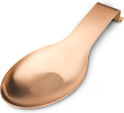 Stainless Steel Spoon Rest, Spatula Ladle Holder, Stainless Steel Utensil Spoon Rest Holder, Brushed Finish, Dishwasher Safe 9.8 x 3.7 Inch (Rose ...