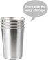 4Pack 6oz Small Stainless Steel Cups, BPA Free Healthy Pint Drinking Cups Metal Drinking Glasses For Kids (Silver, 170ml/6oz)...