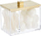 mDesign Modern Square Bathroom Vanity Countertop Storage Organizer Canister Jar for Cotton Swabs, Rounds, Balls, Makeup Sponges, Bath Salts - 2 Di...