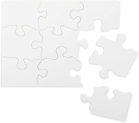 Bright Creations 24 Sheets Blank Puzzles to Draw On Bulk, 5.5 x 4 Inch Jigsaw Puzzle Pieces for DIY, Arts and Crafts Projects...
