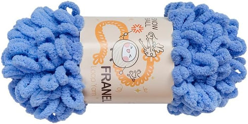 Franel Loop Yarn 100% Polyester Chenille White Puffy Yarn Chunky Finger, Craft Finger Knitting Loopy Yarn Soft and Light Material, Perfect for DIY...