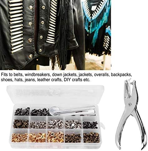 240Sets Leather Snap Fasteners Kit, 6x6mm 8x8mm 8x12mm Metal Button Snaps Press Studs, with Pliers, for Rivets Replacement DIY Craft Repairing Dec...