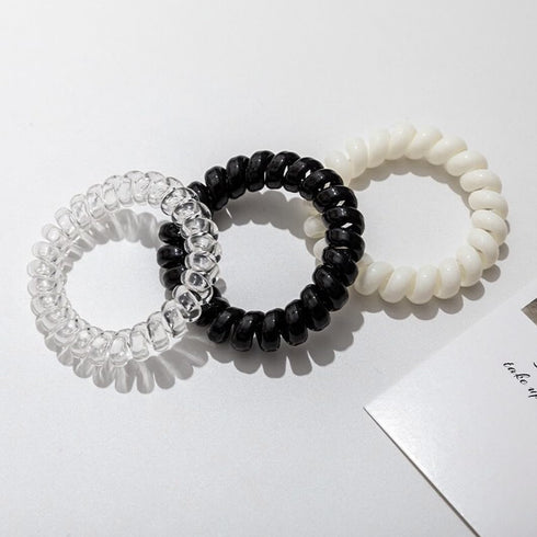 Spiral Hair Ties 20 Pieces No Crease Coil Hair Ties Traceless Phone Cord Hair Ties Waterproof Elastics Hair Bands No Damage Hair Scrunchies Ponyta...