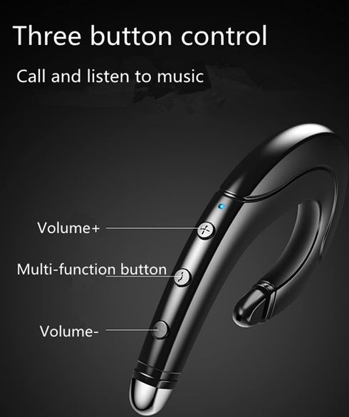 Wireless Bluetooth Headphone, Painless Wearing Headset with Mic for Cell Phone, Non Ear Plug Non Bone Conduction Ear Hook Earbuds, Lightweight, Wa...