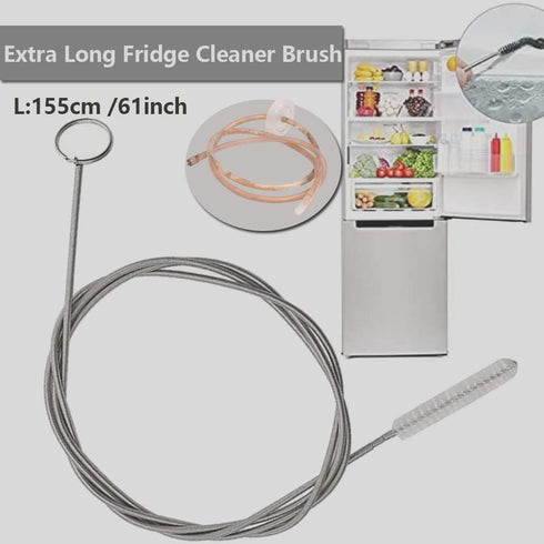 Extra Long Pipe Tube Cleaner Fridge Drain Pipe Dredging Tool Flexible Drain Brush Skinny Tube Spiral Cleaning Brush Drinking Straw Cleaner Brush N...