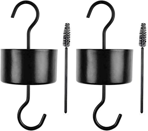Large an.t Moat for Hummingbird Feeders, 2 Pack Black Hummingbird Feeders Parts for Outdoors with 2 Clean Brushes (black-2pc)...