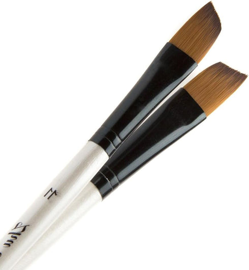 Angular Paint Brush, CBTONE 12pcs Nylon Hair Angled Paint Brushes Set Art Paintbrush for Watercolor, Acrylic, Gouache, Oil Painting - White...
