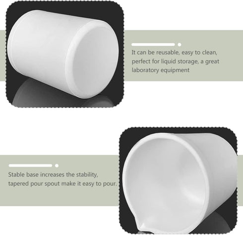 Plastic Graduated Beaker Lab Beaker PTFE Science Beaker Measuring Liquid Container Beakers 250ML Measuring Cups with Handle and Spout Laboratory E...
