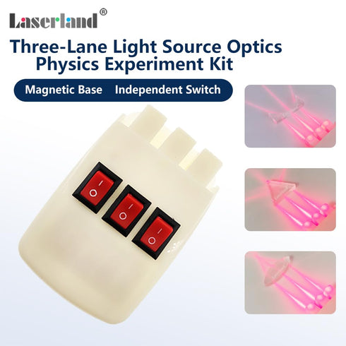 Physics Optical Experiment Kit Reflector Refraction Triangular Prism Convex Lens Concave Mirror Linear Light...