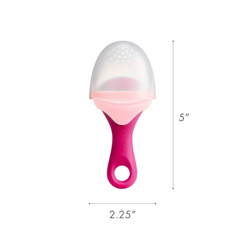 Boon PULP Silicone Baby Feeder — 1 Count — Pink and Blush — Soft Silicone Vegetable and Fruit Feeders — Teething Baby Essentials...