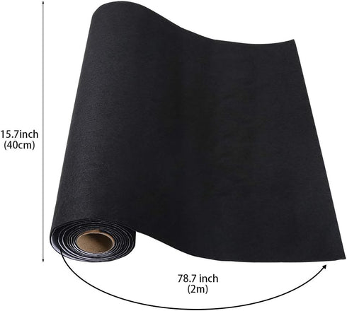Caydo Large Black Self Adhesive Felt Roll Shelf Liner for DIY Projects Costume, Jewelry Drawer Craft Fabric Peel Stick 15.7" x 78.7"...