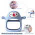 Smily Mia 2pack Penguin Teether for Babies 0-6Month, Silicone Teething Mittens&Baby Chew Toys for 3-6Month, Shower Gift for Baby Boys, Blue+Grey...