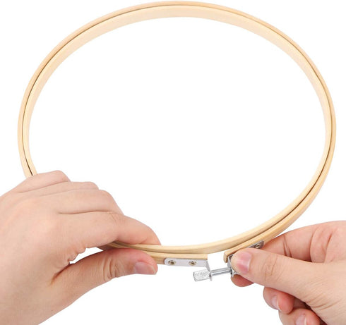 3 Pack Embroidery Hoops, KISSBUTY 7.9 inch/ 20cm Bamboo Embroidery Hoop Round Bamboo Circle Cross Stitch Hoop Ring for Art Craft Handy Sewing (3)...