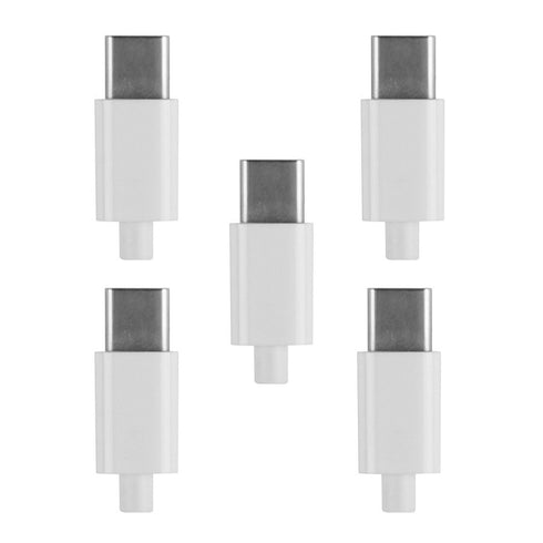 cablecc 5set DIY 24pin USB 3.1 Type C USB-C Male Plug Connector SMT Type with 3.5mm SR and Housing Cover White...