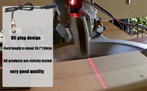650nm red line laser module industrial laser module adjustable focus line length 19.7? DC plug diameter 10mm (10mm-line-1pack)...