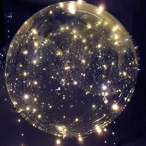 Lightsfever warm white led balloons with batteries, wedding proposal decorations clear transparent for helium or air, birthday party, halloween de...