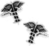 Doctor Caduceus Asclepius MD Physician Surgeon Nurse RN Medical Medicine Pair Black Cufflinks...