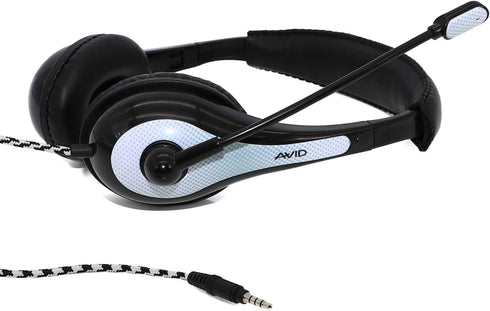 Avid AE-36 Headset in White with Adjustable Boom Microphone for School, Classroom, Education, Testing and Assessment......