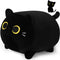 Black Cat Plush Pillows-16'' Black Cat Plushies, Gold Eyes Black Cat Plush, Cat Anime Plush Cute Plush Cat Plushie Stuffed Cat Stuffed Animals, So...