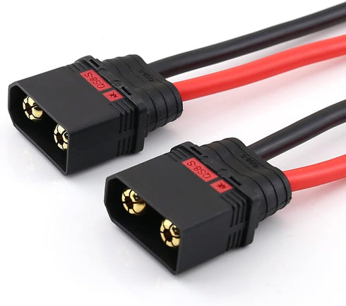 SoloGood 2pcs QS8 Charge Lead QS8 to 4mm Bullet Banana Connector Plug Charger Cable Lead 10AWG Silicone Wire Cable for FPV RC Power Supply......
