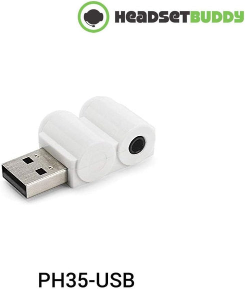 Headset Buddy Female 3.5mm TRRS Headphone Jack to Male USB-A Audio Adapter - Designed to use on MacBook, PC or Desktop Computers (PH35-USB)...