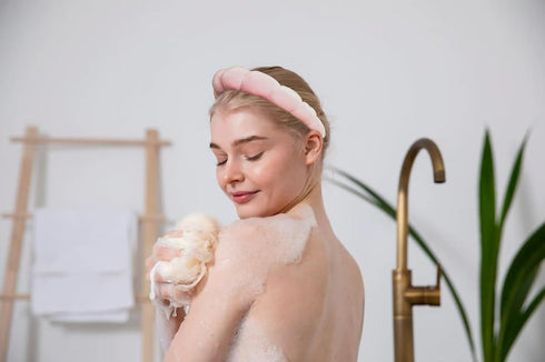 Velvet Spa Headbands:Skincare Headbands With Wristbands | Non-Slip, Super Absorbent & Elastic Makeup Headband For Face Washing (Purple & Pink)...