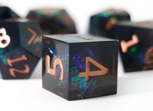 Sharpe Edge Black D&D Dice Set with Leather Bag– Green Dice Set for DND Accessories,D&D,Dungeons and Dragons,Role Playing Games and Other Table Ga...