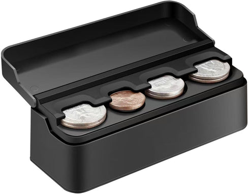 SINGARO Coin Holder for Car, Coin Change Organizer Compatible with Coins of Different Sizes, Dash-Mounted Holder Suitable for Most Cars, Trucks(Bl...