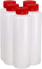 Pinnacle Mercantile Condiment Squeeze Bottles with Flip Top Hinged RedCap 16 oz Set of 5 (Perfect for Condiments, Sauces, Dressings, BBQ, Ketchup)...