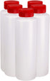 Pinnacle Mercantile Condiment Squeeze Bottles with Flip Top Hinged RedCap 16 oz Set of 5 (Perfect for Condiments, Sauces, Dressings, BBQ, Ketchup)...