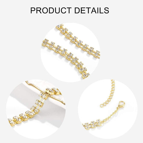 Sethexy Sparkly Rhinestone Choker Glitter Bowtie Necklace Bowknot Tennis Chain Party Nightclub Wedding Costume Jewelry for Women...