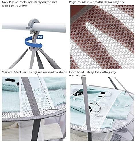 Looca 3-Tier Folded Mesh Clothes Hanging Dryer Sweater Drying Rack 30.3" L * 24.5" W*30.7" H...