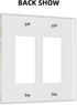 Rose Gold Brown Marble Light Switch Cover 2 Gang Double Rocker Wall Plate Decorative Switchplate Electrical Faceplate for Bathroom Kitchen Home De...