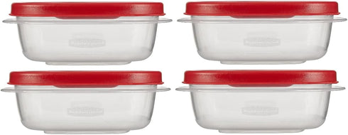 Rubbermaid Food Storage Containers, 1.25 Cup Food Storage Containers, 9 Peice Set, Easy Find Lids, 4 Containers, 4 Lids Chalk Pen And Chalk Labels...