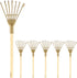 6Pcs Mini Zen Garden Rake Miniature Ash Rake Model Small Metal Rake Tiny Rake Planting Tools Decor for Crafts Photo Prop - Gold...