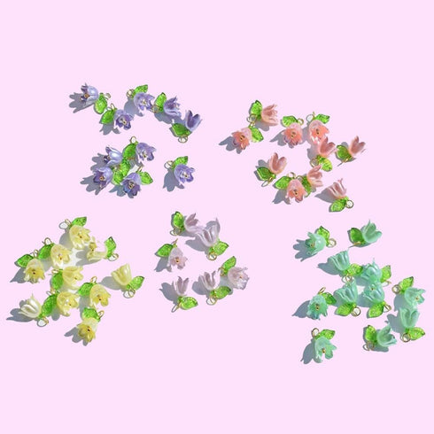 30PCS Charms Pendants, Flower Beads, DIY Crafts Bracelet Making Kit, Spacer Loose Beads Lampwork Beads for DIY Bracelets Earring Jewelry Making...