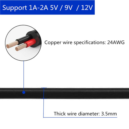 3pcs Extension Cable USB to DC Cable - 5V USB 2.0 Port Male to DC 5V Male 3.5mm x 1.35mm Power Cord Black 100cm(3.3ft)...