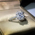 NZLJBSP S925 Sterling Silver Simulated Diamond Ring 18k Platinum Moissanite Four-Claw Princess Solitaire Ring Fashion Ultra Flash Diamond 4 Carat ...