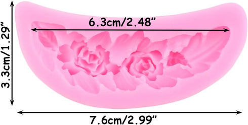 Rose Wreath with Leaves Fondant Molds Flower Garland Silicone Mold For Cake Decorating Cupcake Topper Chocolate Candy Gum Paste Polymer Clay...