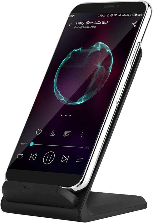 Wireless Stand Charger Certificated Fast Wireless Charging Stand for iPhone and Android Phones - Black......