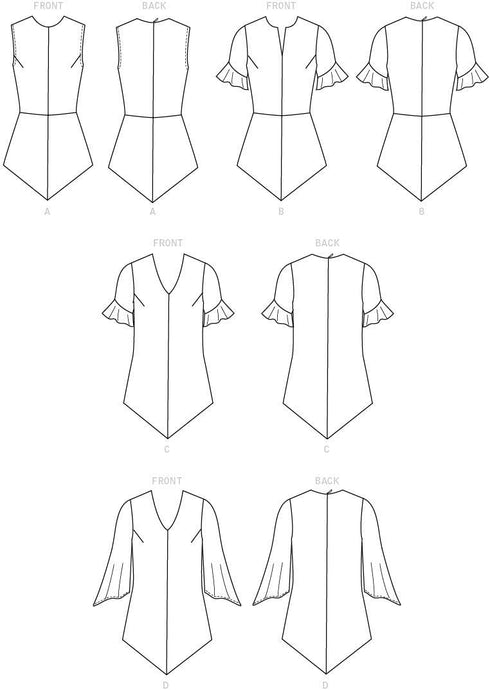Butterick B6663E5 Easy to Sew Women's Semi-Fitted Blouse Sewing Patterns Sizes 14-22 , White...