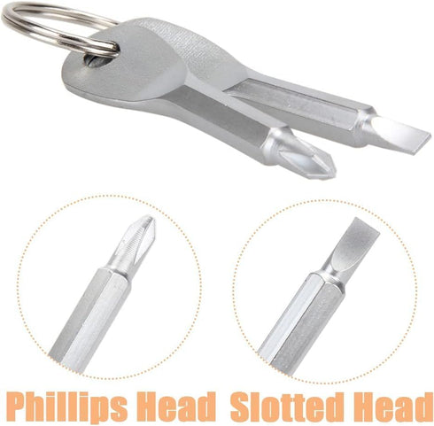 8Pcs Portable Keychain Screwdriver Set, Mini Pocket Key Chain Phillips Slotted Head Screwdriver with Key Ring, EDC Outdoors Travel Multifunction R...