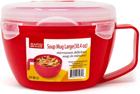 Rapid Soup Mug | Microwaveable Soup & Noodle Cooker | Enjoy Hot Soups Anytime | Ideal for Dorm, Small Kitchen, or Office | Dishwasher-Safe, Microw...