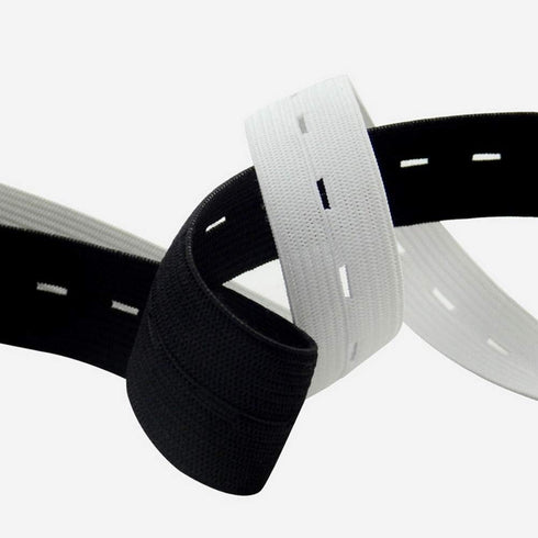 Buttonhole Knit Stretch Elastic Spool Sewing Band Flat Elastic Cord (Black, 32 Yards -3/5Inch)...