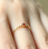 Cute Dainty Women's 14K Gold Ruby Drill Rings Delicate Rings Gemstone Rings Wedding Jewelry Heart Gemstone Promise Engagement Love Ring Size 5-10 ...