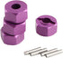 12mm Hex Wheel Hub Mount, Aluminum 7mm Thick with 2x10mm Stub Axle Pins for 1/10 Slash 4x4 & HQ 727 RC Cars Replacement Upgrade Parts (Purple)(Set...