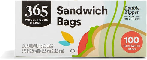 365 by Whole Foods Market, Double Zipper Sandwich Storage Bag, 100 Count...