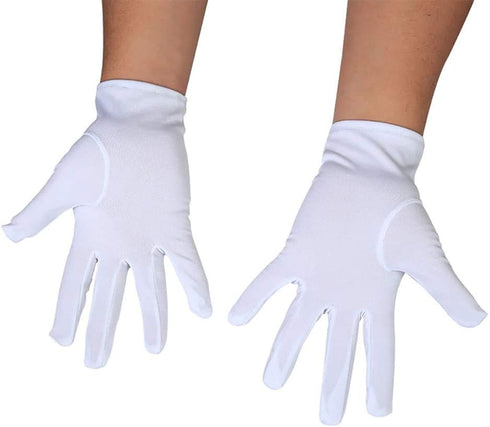 DreamHigh DH 2 Pairs White Cotton/Nylon Marching Gloves, Formal Tuxedo Honor Guard Parade Gloves...